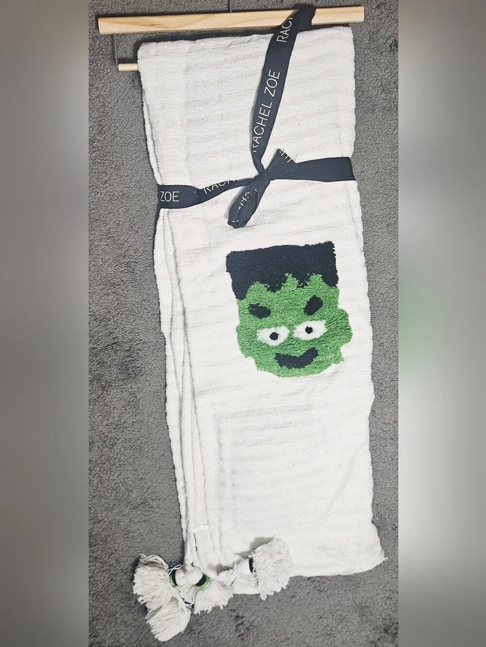 RARE Rachel Zoe Oversized Halloween Frakenstein Decorative Throw 50 x 70 NWT